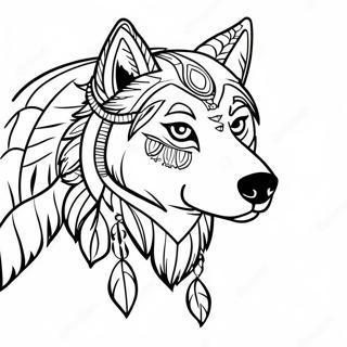 Wolf Native American Kleurplaat 64323-50893