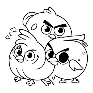 Angry Birds Stella Met Vrienden Kleurplaat 64414-50993