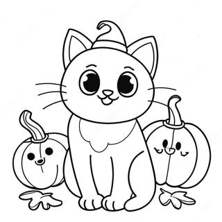 Halloween Zwarte Kat Kleurplaat 64623-51149