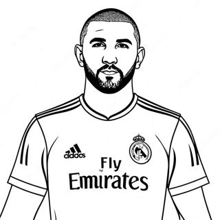 Benzema Voetbalster Kleurplaat 65523-51869