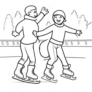 Leuke Ijs Schaatsen Scene Kleurplaat 6561-5224