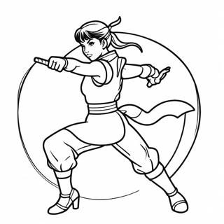 Chun Li In Een Dynamische Vechtpose Kleurplaat 66615-52705