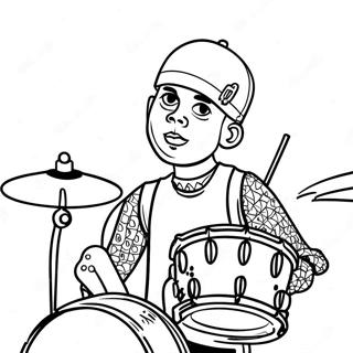 Travis Barker Drummen Kleurplaat 67695-53565