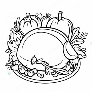 Thanksgiving Bord Vol Heerlijke Eten Kleurplaat 68224-53994