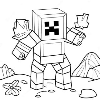 Schattige Minecraft Sneeuw Golem Kleurplaat 68325-54065