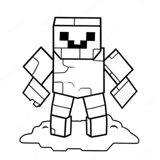 Schattige Minecraft Sneeuw Golem Kleurplaat 68325-54068