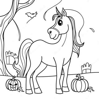 Halloween Paard Kleurplaten