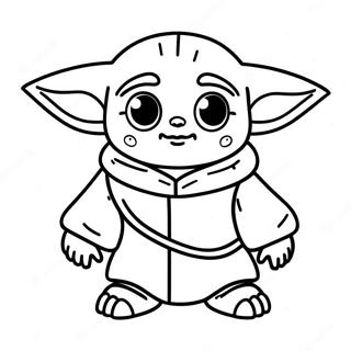 Schattige Mandalorian Baby Yoda Kleurplaat 70135-55505