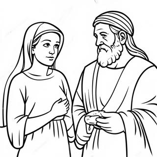 Abraham En Sarah Bijbelse Scene Kleurplaat 70144-55514