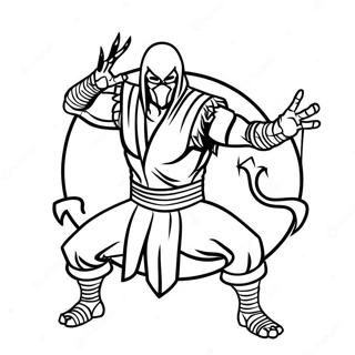 Scorpion Mortal Kombat Actie Pose Kleurplaat 70674-55942