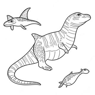 Mosasaurus Kleurplaten