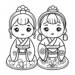 Schattige Kleurplaat Van Hinamatsuri Poppen 71725-56786