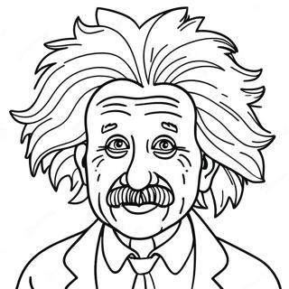 Grappige Albert Einstein Met Gek Haar Kleurplaat 72485-57385