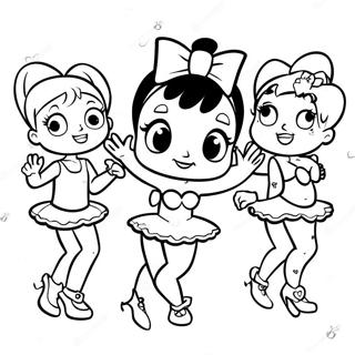 Betty Boop Danst Met Vrienden Kleurplaat 731-587