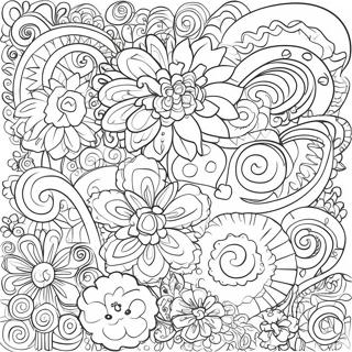 Kleurplaat Van Een Leuk Doodle Patroon 73775-58412