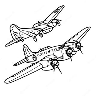 B-17 Bomber Kleurplaten