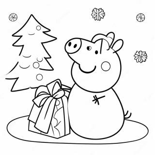 Peppa Pig Kerstmis Kleurplaten