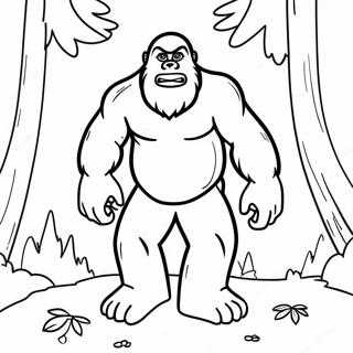 Avontuurlijke Bigfoot In Het Bos Kleurplaat 8431-6697