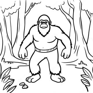 Avontuurlijke Bigfoot In Het Bos Kleurplaat 8431-6699