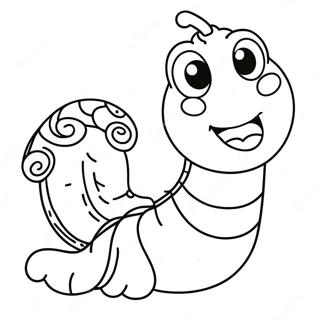 Schattige Cartoon Worm Kleurplaat 8450-6725