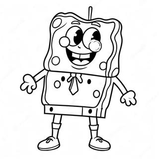 Spongebob In Een Spookachtig Kostuum Kleurplaat 8571-6836