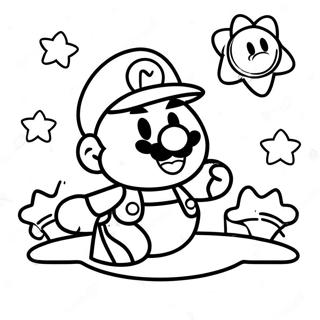 Kleurrijke Papier Mario Avontuur Kleurplaat 9301-7491