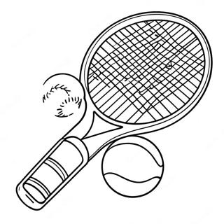 Tennisracket En Bal Kleurplaat 9481-7632